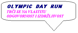Zaobljeni pravokutni oblai: OLYMPIC  DAY  RUN
TRI SE NA VLASTITU 
ODGOVORNOST I IZDRLJIVOST

